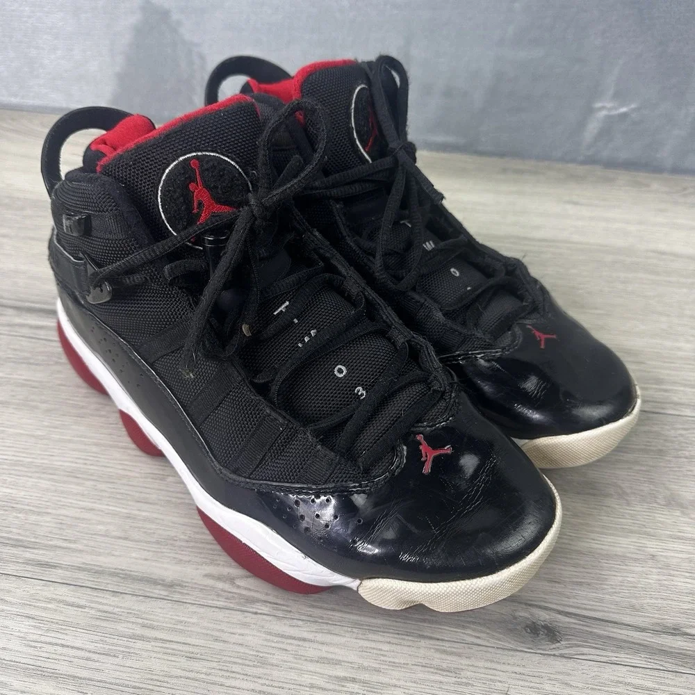 Size 9 - Nike Air Jordan 6 Rings‎ Bred Black Men's 322992-062